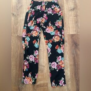 Ambition Floral Black Pants